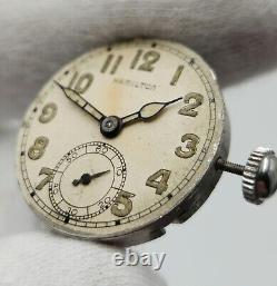 Hamilton WWII Military 987A Movement & Dial FOR PARTS / REPAIR