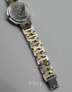 Hermes Clipper Watch Two Tone 30 mm With Broken Clasp And Needs A Service