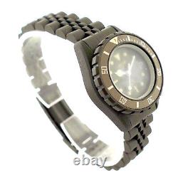 Heuer 1000 981.008 Prof Military Green Pvd Ladies Watch For Parts Or Repairs