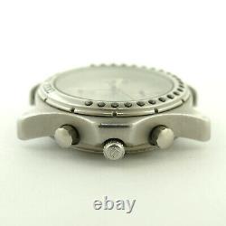Heuer 2000 Quartz 242.006 Chronograph Silver Dial Stainless Steel Watch Head