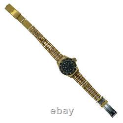 Heuer 980.017 28mm Black Dial Gold Plated Ladies Watch For Parts Or Repairs