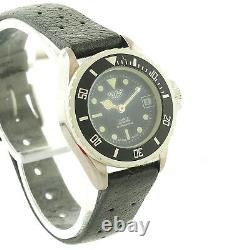 Heuer 980.038 Prof Black Dial Stainless Steel Ladies Watch For Parts Or Repairs