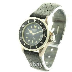 Heuer 980.038 Prof Black Dial Stainless Steel Ladies Watch For Parts Or Repairs