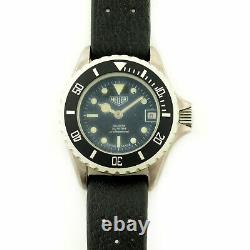 Heuer 980.038 Prof Diver 1000 Black Dial 200m S. S. Ladies Watch For Parts/repair