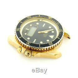 Heuer 984.024 Black Dial Digital 18k Plated S. S. Watch Head For Parts/repairs