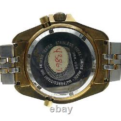 Heuer 984.024 Black Dial Digital/analog 18k Plated S. S. Watch For Parts/repairs