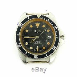 Heuer Diver 980.006 1000 Series Prof Black Dial S. S. Watch Head For Parts/repair