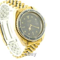 Heuer Diver 980.022 Prof Black Dial Gold Plated S. S. 200m Watch For Parts/repair