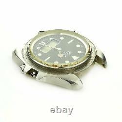 Heuer Diver 980.024 Black Dial Stainless Steel Case For Parts Or Repairs
