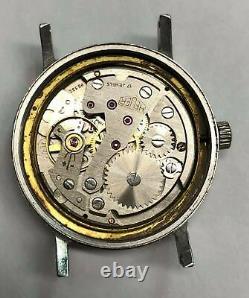 Heuer Vintage Gold Dial Stainless Steel Day/date Watch Head For Parts Or Repairs