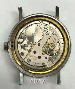 Heuer Vintage Gold Dial Stainless Steel Day/date Watch Head For Parts Or Repairs