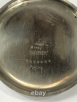 Howard Pocket Watch Scepter Case Vintage Not Running FOR PARTS OR REPAIR