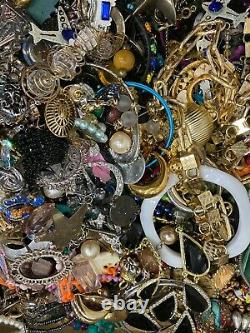 Huge 21+ Lbs Bulk Lot Estate Costume Jewelry Watches Junk Parts $13 Per Lb