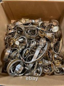 Huge Lot 124 Timex Wrist Watches metal bands Men's Women's for parts replacement