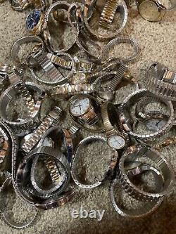 Huge Lot 124 Timex Wrist Watches metal bands Men's Women's for parts replacement