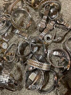 Huge Lot 124 Timex Wrist Watches metal bands Men's Women's for parts replacement