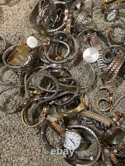 Huge Lot 124 Timex Wrist Watches metal bands Men's Women's for parts replacement