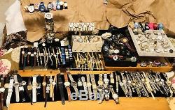 Huge Lot 230+ Vintage To Now Watches For Repair Parts Or Repurpose Over 20 Lbs