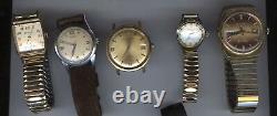 Huge Lot Vintage Watches Complete For Parts Or Repair Some Excellent Brands