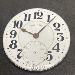 Illinois Bunn Pocket Watch Movement 19j Size 16s OF Railroad Model 9 Parts F8299