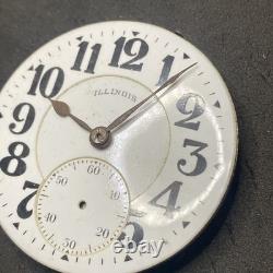 Illinois Bunn Pocket Watch Movement 19j Size 16s OF Railroad Model 9 Parts F8299