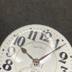 Illinois Bunn Pocket Watch Movement 19j Size 16s OF Railroad Model 9 Parts F8299