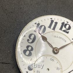 Illinois Bunn Pocket Watch Movement 19j Size 16s OF Railroad Model 9 Parts F8299