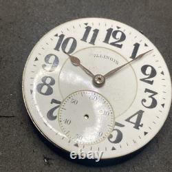 Illinois Bunn Pocket Watch Movement 19j Size 16s OF Railroad Model 9 Parts F8299