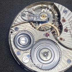 Illinois Bunn Pocket Watch Movement 19j Size 16s OF Railroad Model 9 Parts F8299