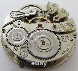 Illinois Sangamo Special 16s Pocket Watch Movement 23 jewels 6 adj. For parts OF