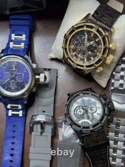Invicta Men's Watch Parts Bands Lot For Repair