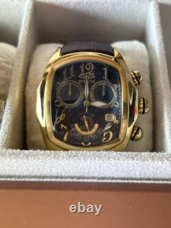 Invicta Watch Case With Watches UNTESTED PARTS ONLY 6 Watches + Brown Case