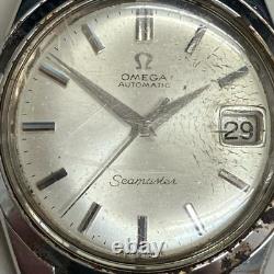 Junk Omega Seamaster Mens Watch 3cm Dial 1.7cm Band Untested for Parts Repair