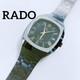 Junk Rado Balboa Quartz Watch Square Black Dial Roman Index Not Working