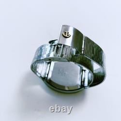 Junk Rado Balboa Quartz Watch Square Black Dial Roman Index Not Working