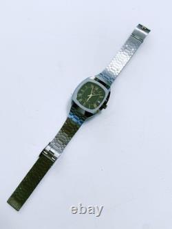 Junk Rado Balboa Quartz Watch Square Black Dial Roman Index Not Working