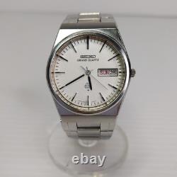 Junk SEIKO Grand Quartz 9943 8000 Watch 37mm Silver Dial For Parts As Is