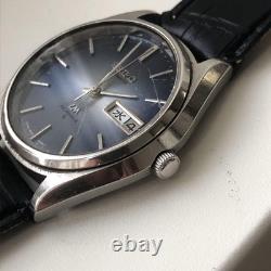 Junk SEIKO Lord Matic Auto Watch 23J Blue Dial Not Working Vintage for Repair