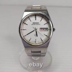 Junk Seiko Grand Quartz 9943 8000 Silver 37mm Not Working Battery Dead YR51863