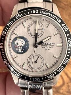 Junk Snoopy Limited Watch Silver Dial Broken Crystal 35mm 18cm Battery Replaced