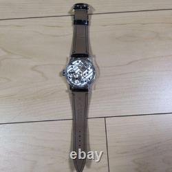Kemmner Manual Wind Watch Silver Dial Blue Hands Leather Strap Junk Not Working