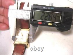 L@@K Vintage Longines 14K Yellow Gold Tank men's Watch Leather Band for parts