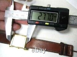 L@@K Vintage Longines 14K Yellow Gold Tank men's Watch Leather Band for parts