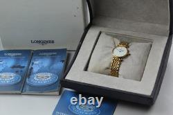 LONGINES Grand Classic L4.135.2 Gold White Ladies Watch As-Is / Not Working