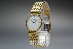 LONGINES Grand Classic L4.135.2 Gold White Ladies Watch As-Is / Not Working