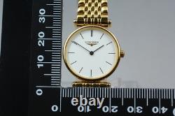 LONGINES Grand Classic L4.135.2 Gold White Ladies Watch As-Is / Not Working