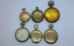 LOT ANTIQUE POCKET WATCHES GOLD FILLED PLATED FOR PARTS Elgin Waltham
