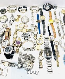 LOT OF 69 MEN'S & WOMEN'S WRISTWATCHES (parts Or Not Working) Untested
