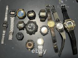 LOT of 14 Casio & G-Shock Watches For Parts / Repair Mixed Analog / Digital