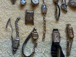 LOT of 58 Vintage Wrist Watches Parts Repair BULOVA ACCRO WITTNAUR MONTAUK more